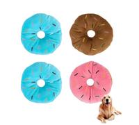 ZAAWUUT Lot de 4 jouets couineurs interactifs en forme de donut en peluche douce pour petits chiens (3 couleurs)