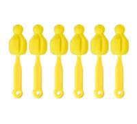 ZAAWUUT Lot de 6 brosses éponge à long manche pour nettoyage en profondeur (jaune)
