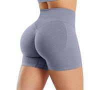 ZAAYO Short de sport pour femme - 11,9 cm - Taille haute - Caché - Scrunch, Gris lavande, XL