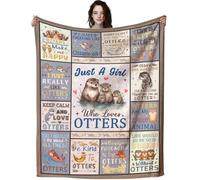 ZABAOBO Couverture mignonne en forme de loutre de mer pour femmes et filles, idée cadeau loutre pour adolescentes et adultes, 152,4 x 127 cm
