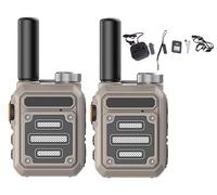 ZAbina Talkie-walkie à portée illimitée, Talkie-walkie étanche et résistant aux Chocs, Talkie-walkie Rechargeable Longue portée, appels sans Frais(Khaki,2pcs)
