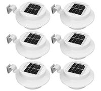 ZABY Lampe Solaires de Gouttières Automatique Marche/Arrêt Lampes Solaires de Terrasse, Éclairage Solaire de Décoration Extérieure pour Terrasse, Jardin, Sentier (6 Paquets, Blancs)