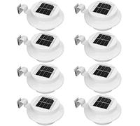 ZABY Lampes Solaires pour Gouttières, Lot de 8 du Crépuscule à L'aube de Éclairage de Clôture à LED - Éclairage Solaire Étanche de Décoration de Jardin pour Terrasse, Porche, Sentier