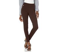 Zac & Rachel Pull on Ankle Pant with Metal Tab Pantalon décontracté, Chocolat, L Femme