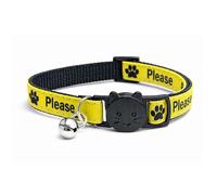 ZACAL Collier pour chat avec grelot - Please Do Not Feed Me, I Am Microchipped | Boucle détachable sécurisée à dégagement rapide | Collier pour chat ZACAL (1. Jaune, Please Do Not Feed Me, Lot de 1)