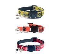 ZACAL Lot de 3 colliers pour chat avec inscription « Please Do Not Feed Me/I Am Microchipped » avec boucle à dégagement rapide et sécurisée - Jaune, orange et rouge, « Please Do Not Feed Me »