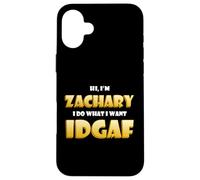 Zachary Joke IDGAF Funny Meme Halloween Zach Costume Zachary Coque pour iPhone 16 Plus