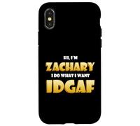 Zachary Joke IDGAF Funny Meme Halloween Zach Costume Zachary Coque pour iPhone X/XS