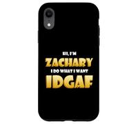 Zachary Joke IDGAF Funny Meme Halloween Zach Costume Zachary Coque pour iPhone XR