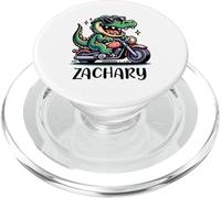 Zachary Motif Alligator Moto pour garçon Nom Zachary PopSockets PopGrip pour MagSafe