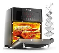 ZACHVO Airfryer Friteuse à air chaud, taille XXL, 15 l, 10 programmes, 1700 W, avec écran tactile LCD, friteuse sans huile, 7 accessoires, 90% de graisse en moins