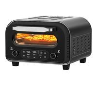 ZACHVO Four à pizza électrique - Jusqu'à 450℃, 5 pizzas préprogrammées, minuterie de 1 à 60 minutes, écran tactile, pour pizza de 32 cm, avec pierre à pizza, pelle à pizza, livre de recettes, Noir