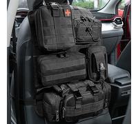 ZACITLEI Organisateur de dossier universel tactique pour siège de voiture, sac de rangement pour siège avant, protection de dossier avec 5 poches Molle amovibles pour la plupart des véhicules