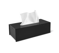 Zack Puro boîte à mouchoirs rectangulaire noir acier inoxydable 40541