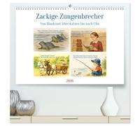 Zackige Zungenbrecher (hochwertiger Premium Wandkalender 2026 DIN A2 quer), Kunstdruck in Hochglanz: Ein Kalender, der auf die Zunge geht!