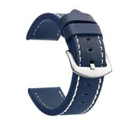 ZacLAy 18Mm 20Mm 22Mm 24Mm Bracelet De Montre Bracelet Sport Bracelet De Montre En Cuir Vintage Boucle En Acier Inoxydable, Argent blanc bleu, 24mm