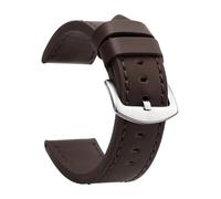 ZacLAy 18Mm 20Mm 22Mm 24Mm Bracelet De Montre Bracelet Sport Bracelet De Montre En Cuir Vintage Boucle En Acier Inoxydable, Argent brun foncé, 20mm