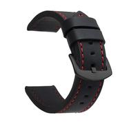 ZacLAy 18Mm 20Mm 22Mm 24Mm Bracelet De Montre Bracelet Sport Bracelet De Montre En Cuir Vintage Boucle En Acier Inoxydable, Noir rouge noir, 20mm