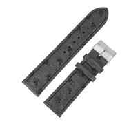 ZacLAy Bracelet De Montre En Cuir Vintage 18Mm 20Mm 22Mm, Motif D'Autruche, Ceinture, Accessoires De Montre, Noir gris, 20mm