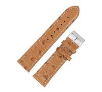 ZacLAy Bracelet De Montre En Cuir Vintage 18Mm 20Mm 22Mm, Motif D'Autruche, Ceinture, Accessoires De Montre, Ligne blanc bronzée, 20mm