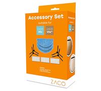 ZACO Jeu d'accessoires Original adapté aux Robots aspirateurs V5sPro et V5x avec Fonction d'essuyage, Comprenant des Chiffons d'essuyage, des brosses latérales et Un Filtre
