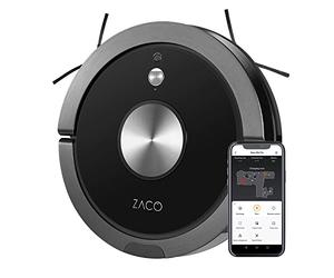 ZACO - robot aspirateur laveur A9sPro, WiFi, connecté Alexa, Google et appli - robot autonome intelligent 3 en 1, navigation cartographie, caméra - nettoyeur lavant pour sols durs, tapis, poil animaux