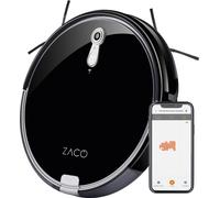 ZACO Robot d'aspiration eau et poussière A8s, 22 watts, sans sac, avec fonction balayage, app & commande vocale Alexa, ultra plat 7,2cm
