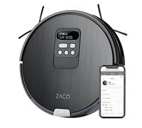 ZACO V85 - Robot aspirateur et de nettoyage 2 en 1 avec écran LCD, système navigation intelligente, application et assistant vocal Alexa, couleur acier carbone