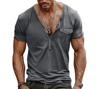 ZACOLLAN Casual T-Shirt Homme Manches Courtes Homme Mode T-Shirt Homme Classique All-Match Sportshirt Homme Personnalité Tendance T-Shirt Manches Courtes Homme I-Dark Grey1 XL