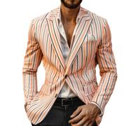 ZACOLLAN Costume Homme Slim Fit Léger Confortable Costume Homme Casual Tendance Impression Veste De Costume Homme Mode Urbain Tempérament Costume À Manches Longues Homme B-05 XXL