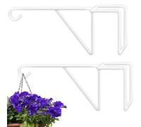 Zacool Lot de 2 crochets de clôture en vinyle de 12,7 x 25,4 cm - Crochets de clôture robustes en acier avec revêtement en poudre blanche pour suspendre des plantes, mangeoires à oiseaux, lumières,