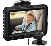Zacro Caméra pour bébé - Rétroviseur de voiture pour bébé - 1080P - USB-C Plug and Play - Rétroviseur de voiture avec vision nocturne HD et angle de vision de 150 ° - Rétroviseur arrière de voiture