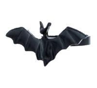 Zac's Alter Ego Bague style gothique avec chauve-souris noire, 2cm, Alliage métallique