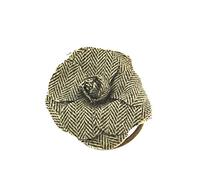 Zac's Alter Ego® Broche avec fleur en tweed élastique, style vintage - Marron -