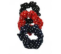 Zac's Alter Ego® Lot de 3 chouchous pour cheveux à pois 1 noir, 1 bleu marine, 1 rouge