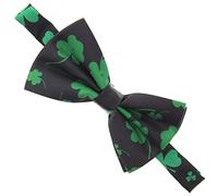 Zac's Alter Ego Nœud papillon trèfle à feuilles pour déguisement de la Saint-Patrick, Noir/vert, Bow Approx. 13cm x 6.5cm