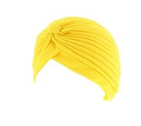 Zac's Alter Ego® Turban plissé de style vintage - Idéal pour la perte de cheveux ou la mode, jaune, Elasticated One Size