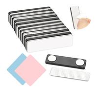 ZACUDA 12 PCS Porte Badge Magnetique avec 2 Chiffon Porte Badge Aimanté 45 * 13mm Badge Nominatif Aimanté Badge Porte Nom Aimanté Etiquettes de Nom Magnétiques avec Ruban Adhésif pour Chemise Veste