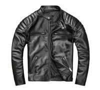 Zadaos Veste vintage en cuir de vachette véritable pour homme, col montant, printemps automne, Nouveau5, 6XL