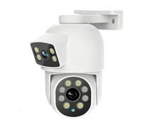 ZADCCS Caméra IP, Caméra dôme PTZ POE IP 8MP à Double Objectif, Surveillance de sécurité, Suivi 360 °, Microphone intégré for l'extérieur et la Maison(8MP POE 128G Card)