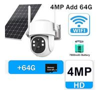 ZADCCS Caméras de sécurité, 4MP HD Solar Camera PTZ Outdoor Wireless Security Battery Long Standby CCTV IP Cam Video Surveillance Cameras(4MP Add 64G)