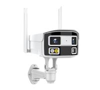 ZADCCS Caméras de sécurité, 8MP 180 ° Double Objectif caméra IP 2K 4MP POE de sécurité panoramique 4K détection Humaine Balle Surveillance extérieure NVR(8MP WiFi Camera)