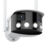 ZADCCS Caméras de sécurité, Caméra Fixe panoramique à Double Objectif 2K 4MP IP extérieure Grand Angle de Vision 180 ° AI sécurité détection Humaine(2K Add 64G Card)