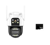 ZADCCS Caméras de sécurité, Caméra IP 4G Carte SIM 4K HD, Zoom 10X, PTZ, Trois objectifs, Double écran, caméra de sécurité 2K, Suivi Automatique, Surveillance P2P(4K WiFi Add 128G)