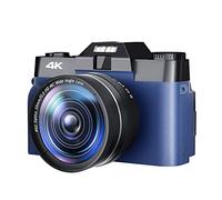 ZADCCS Caméscope caméra vidéo, 48MP 4K Photographie Appareil Photo numérique écran Rabattable Selfie caméscope Large Objectif Macro caméras vidéo Time Lapse(NO TF Card,with Lens)