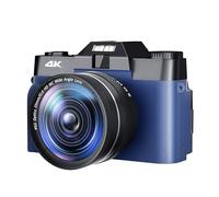 ZADCCS Caméscope caméra vidéo, Appareil Photo numérique 48MP for la Photographie 3quot;Flip Rotate Screen 4K Selfile Camcorder 16X Digital Zoom Streaming Video Cameras(16G TF Card,with Lens-02)