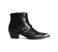 Zadig & Voltaire - Noir Effet Peau De Serpent Boucle Détail Talon Bloc - Femme - Chaussures - Noir - Taille: 36 EU