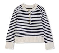 Zadig & Voltaire - Pull Rayé Col Rond - Marine Ecru - Fille - 12 Ans
