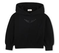 Zadig Voltaire - Sweat Capuche Épaules Tombantes - Black - Fille - 6 Ans