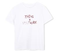 Zadig & Voltaire - Tee-shirt Manches Courtes - Blanc Bordeaux - Unisexe - 5 Ans